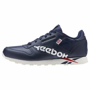 Adidasy Dziecięce Reebok Classic Leather Granatowe/Białe/Czerwone PL 67OSUTB